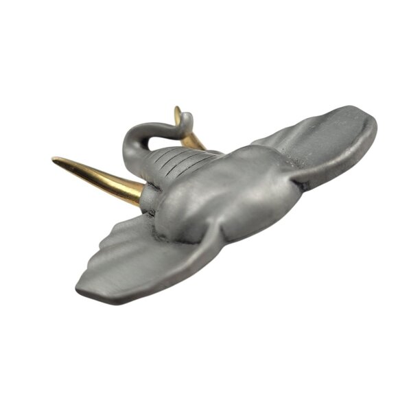 Vtg Signed JJ Elephant Brooch Pin Silver & Gold Tone Jonette Statement Safari - Picture 9 of 12